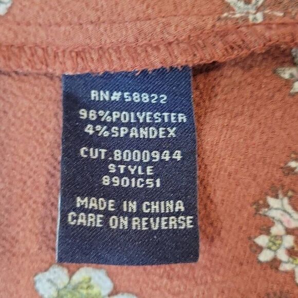 Max Edition Brown Floral Ruffle Wrap Midi Dress Size S - Picture 6 of 6